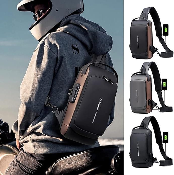 Waterproof Polyester Slim Unisex Crossbody Sling Bag